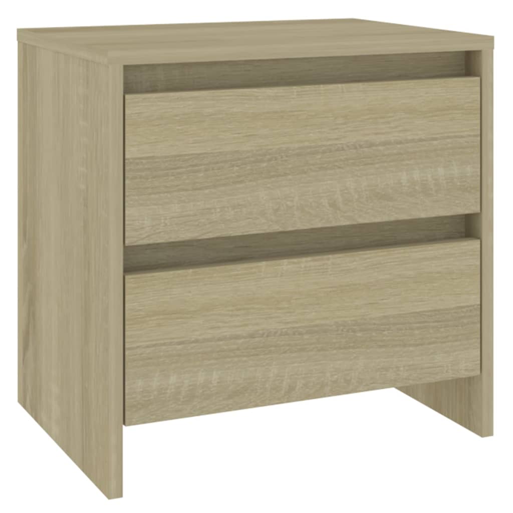 Tables de chevet 2 pcs. Chêne Sonoma 45x34,5x44,5 cm matériau bois