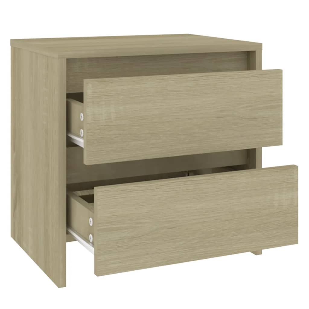 Tables de chevet 2 pcs. Chêne Sonoma 45x34,5x44,5 cm matériau bois