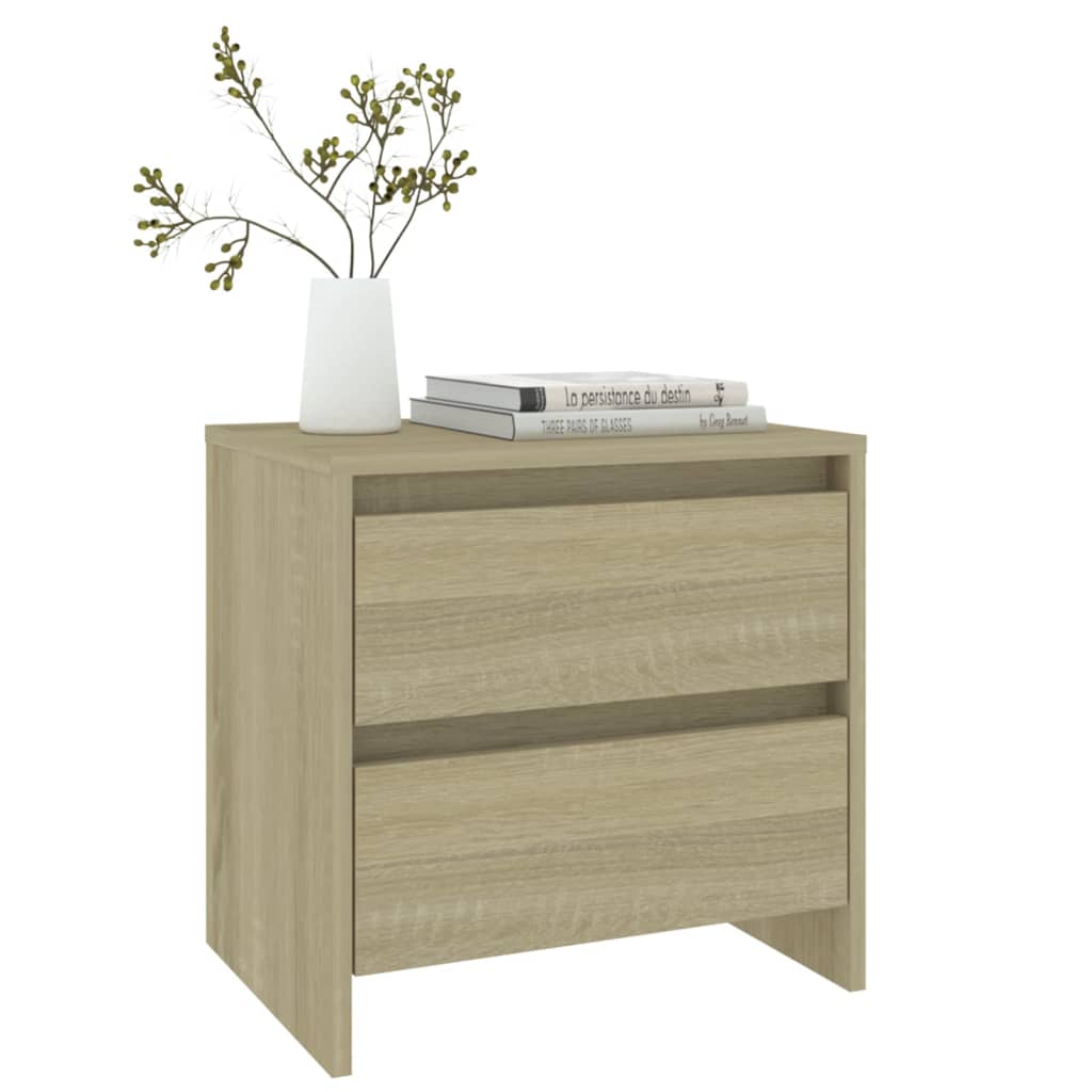 Tables de chevet 2 pcs. Chêne Sonoma 45x34,5x44,5 cm matériau bois
