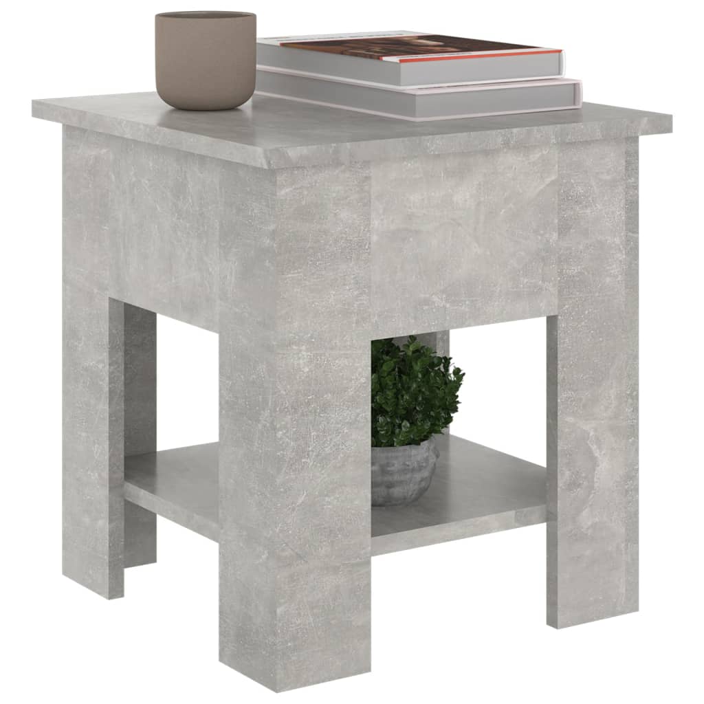 Table basse gris béton 40x40x42 cm en bois
