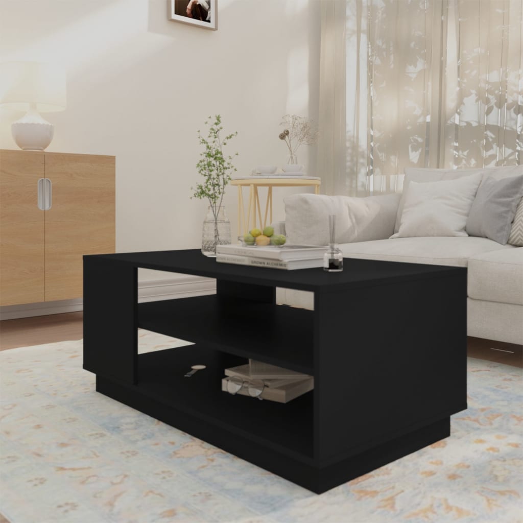 Coffee Table Black 102x55x43 cm Wood Material