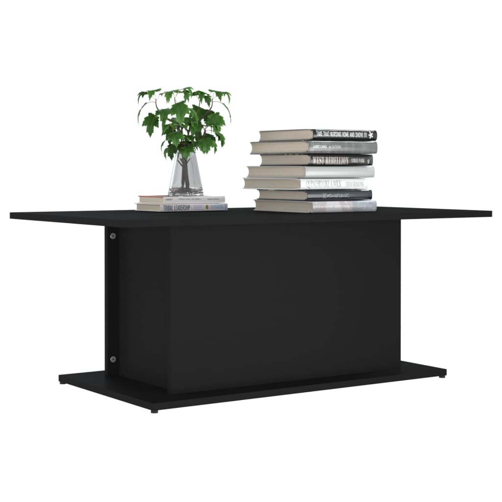 Coffee Table Black 102x55.5x40 cm Wood Material