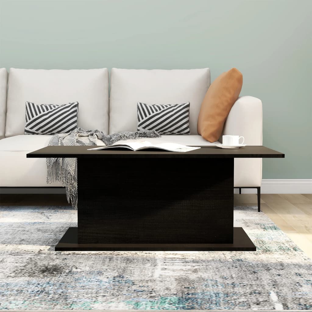 Coffee Table Black 102x55.5x40 cm Wood Material