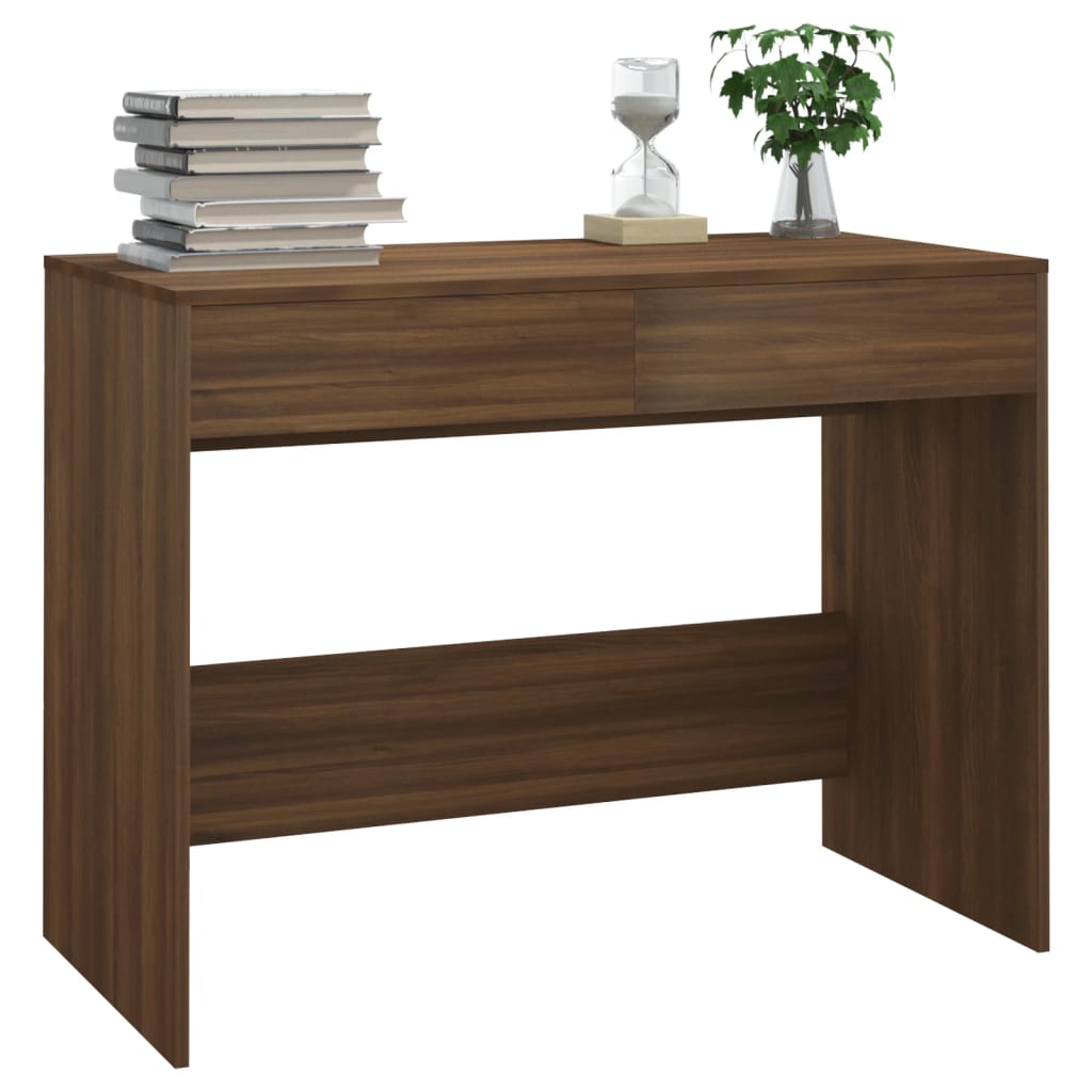 Desk Brown Oak Look 101x50x76.5 cm Wood Material