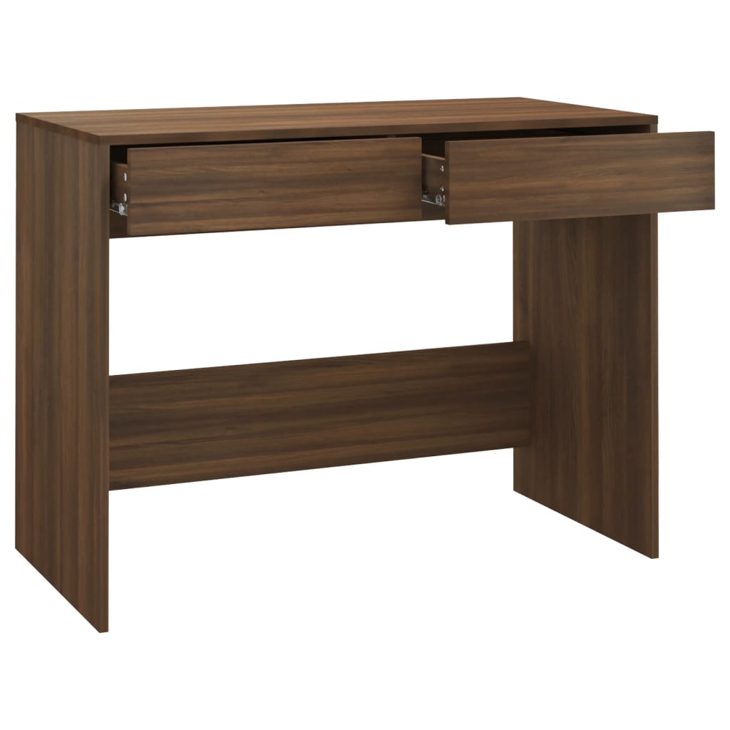 Desk Brown Oak Look 101x50x76.5 cm Wood Material