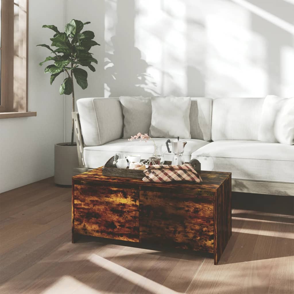 Coffee table smoked oak 90x50x41.5 cm wood material