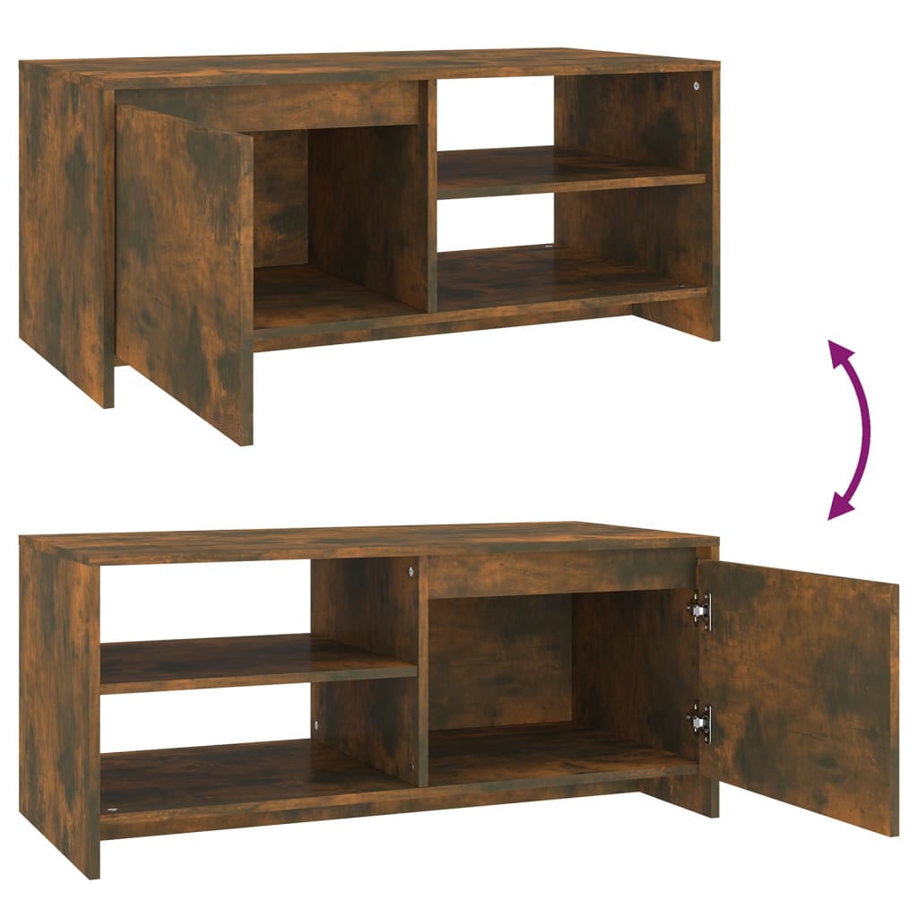 Coffee table smoked oak 102x50x45 cm wood material