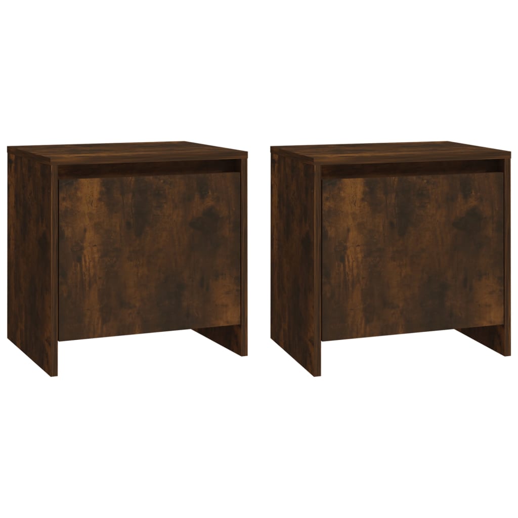 Tables de chevet 2 pcs. chêne fumé 45x34x44,5 cm matériau bois