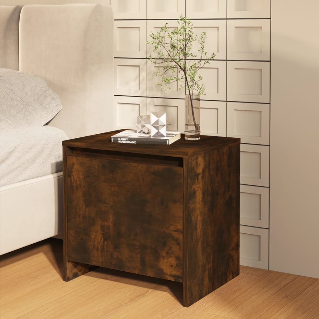 Tables de chevet 2 pcs. chêne fumé 45x34x44,5 cm matériau bois