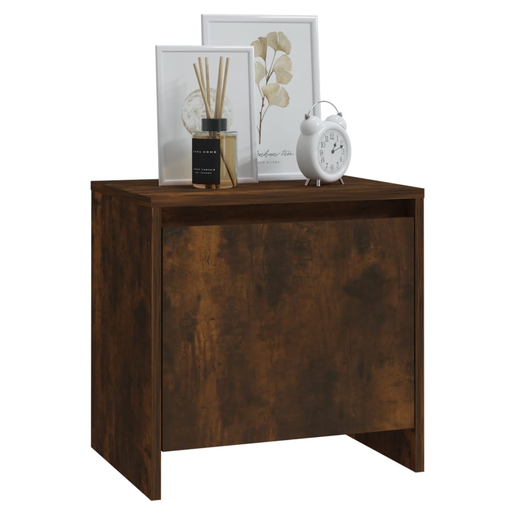 Tables de chevet 2 pcs. chêne fumé 45x34x44,5 cm matériau bois