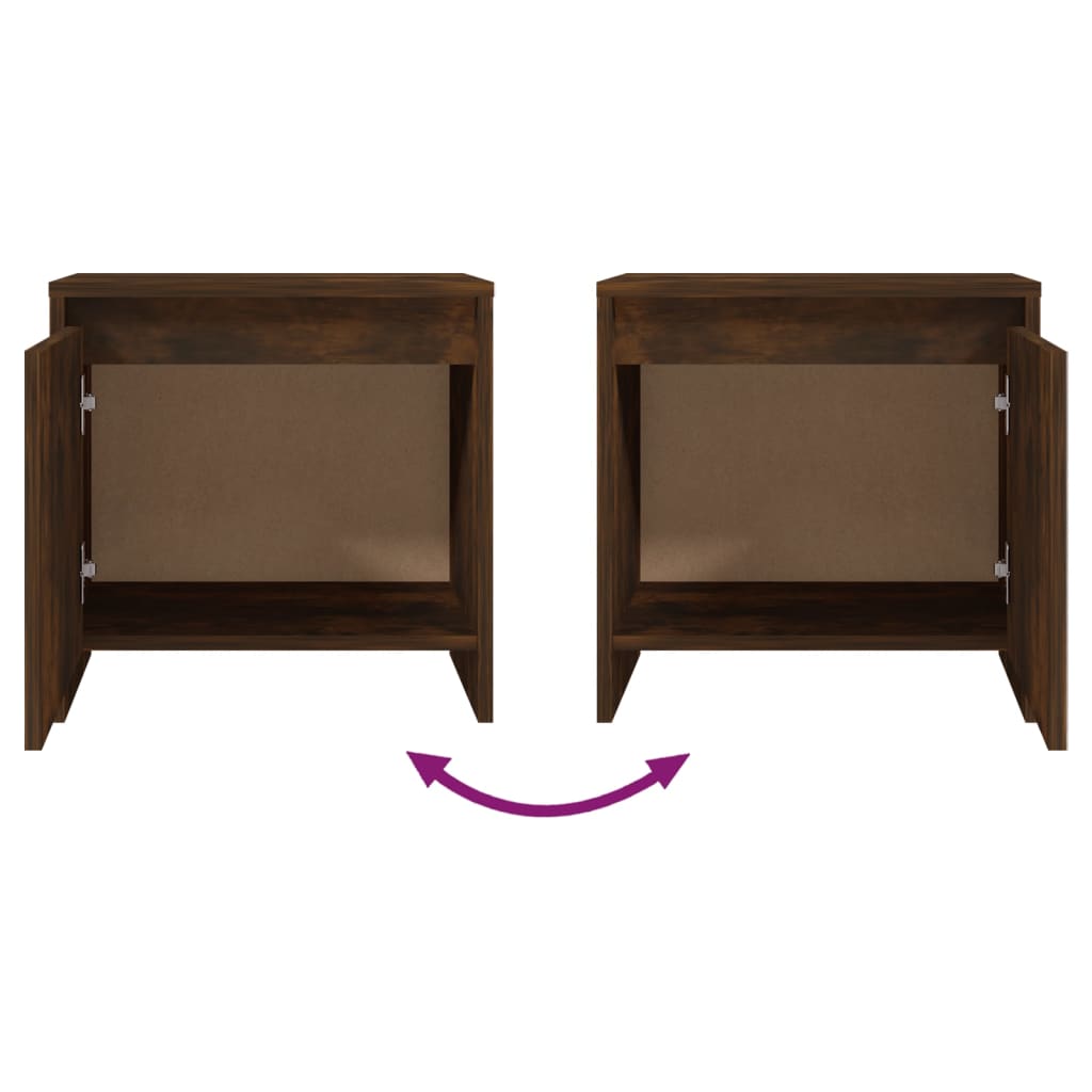 Tables de chevet 2 pcs. chêne fumé 45x34x44,5 cm matériau bois