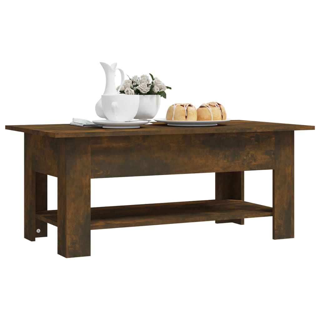 Coffee table smoked oak 102x55x42 cm wood material