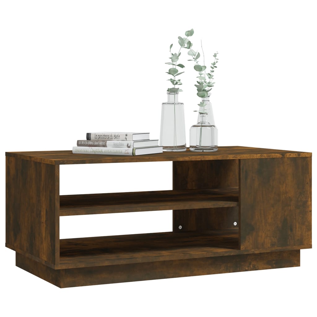 Coffee table smoked oak 102x55x43 cm wood material