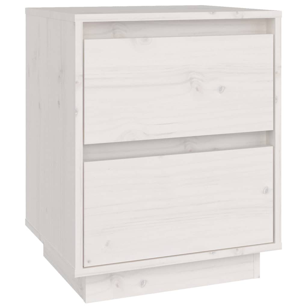 Bedside tables 2 pcs. White 40x35x50 cm solid pine wood
