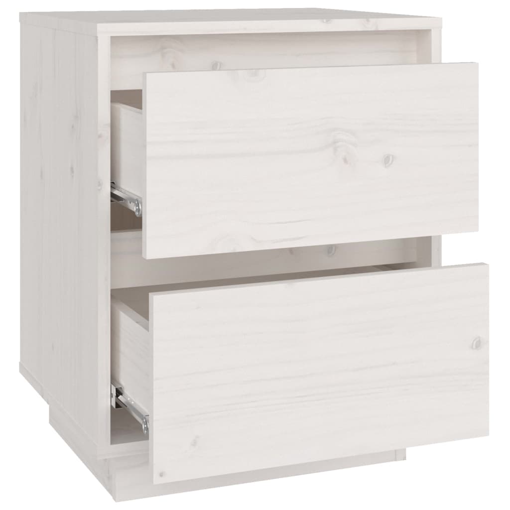 Bedside tables 2 pcs. White 40x35x50 cm solid pine wood