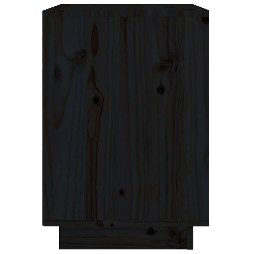 Tables de chevet 2 pcs. Noir 40x35x50 cm en bois de pin massif
