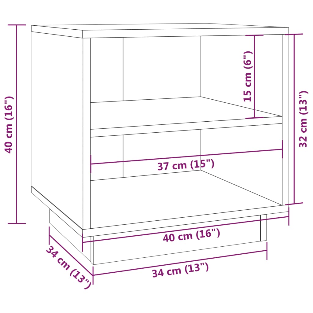Bedside tables 2 pcs. 40x34x40 cm solid pine wood