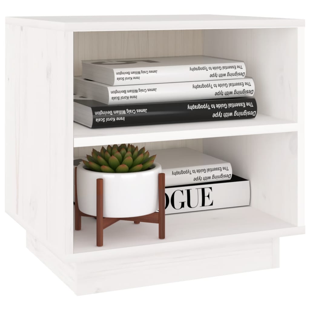 Bedside tables 2 pcs. White 40x34x40 cm solid pine wood