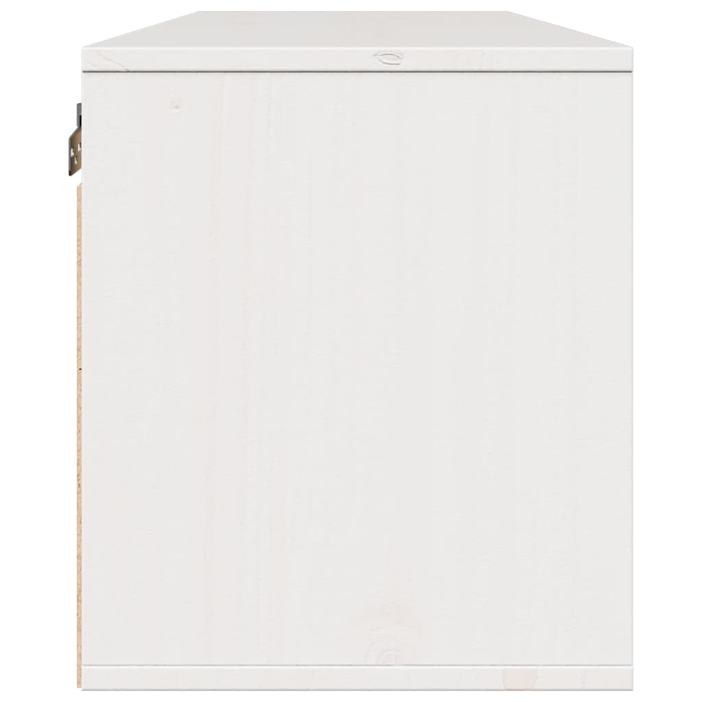 Wall Cabinet White 100x30x35 cm Solid Pine