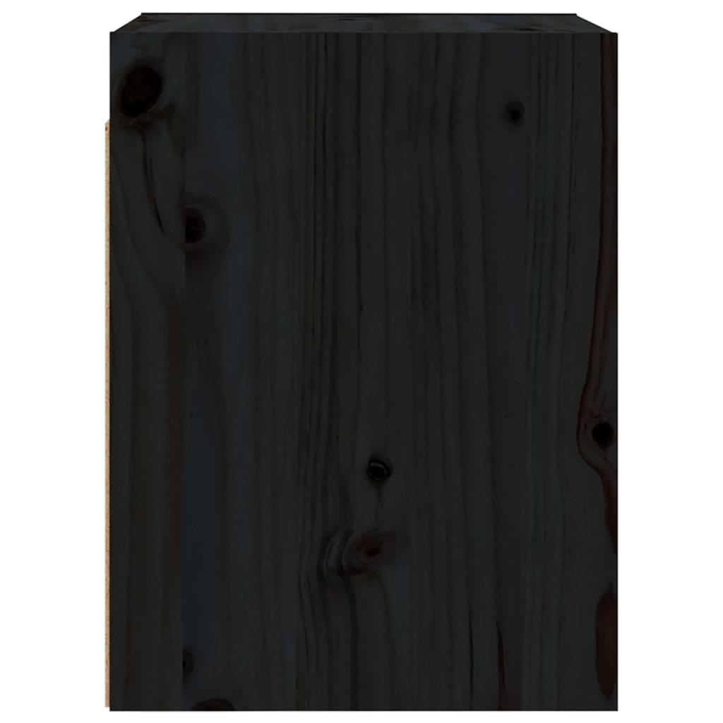 Élément mural noir 30x30x40 cm en bois de pin massif