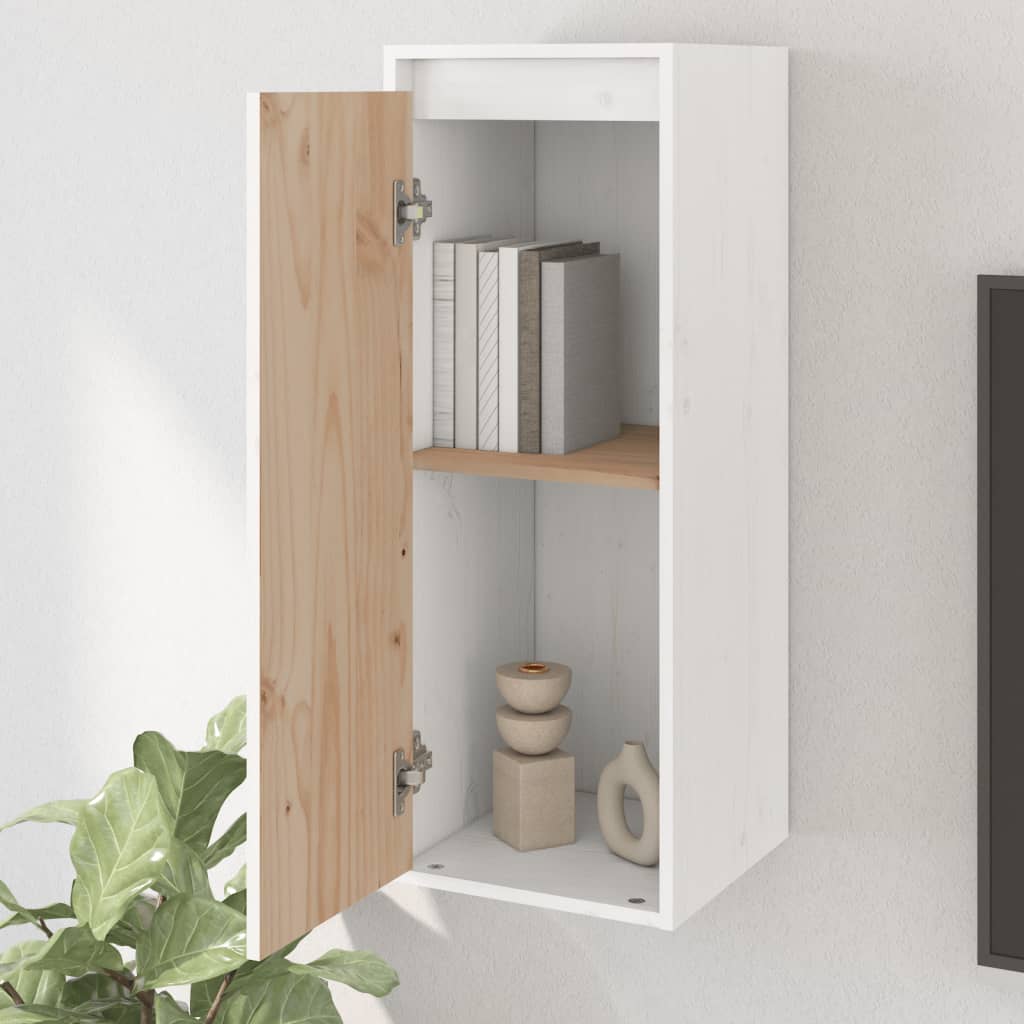 Wall Cabinet White 30x30x80 cm Solid Pine