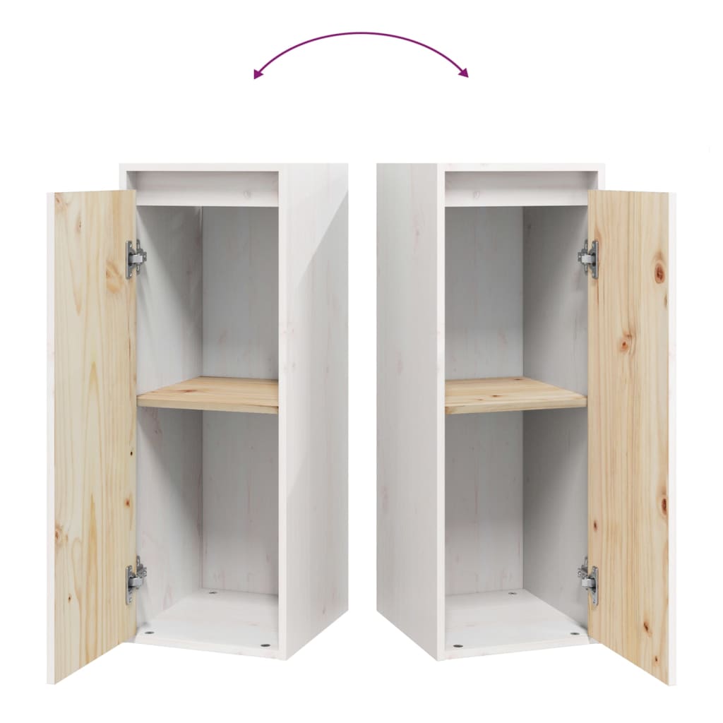 Wall Cabinet White 30x30x80 cm Solid Pine