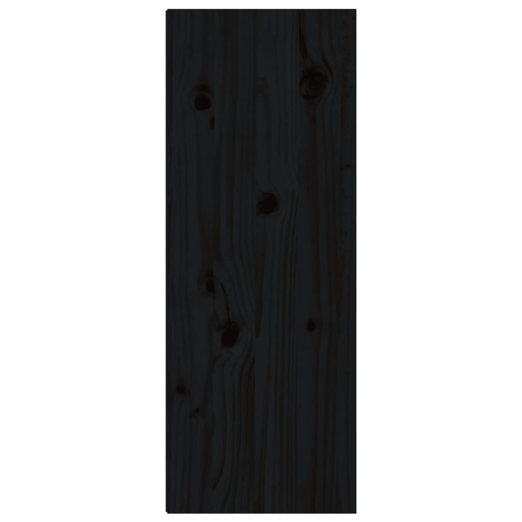 Wall Cabinet Black 30x30x80 cm Solid Pine