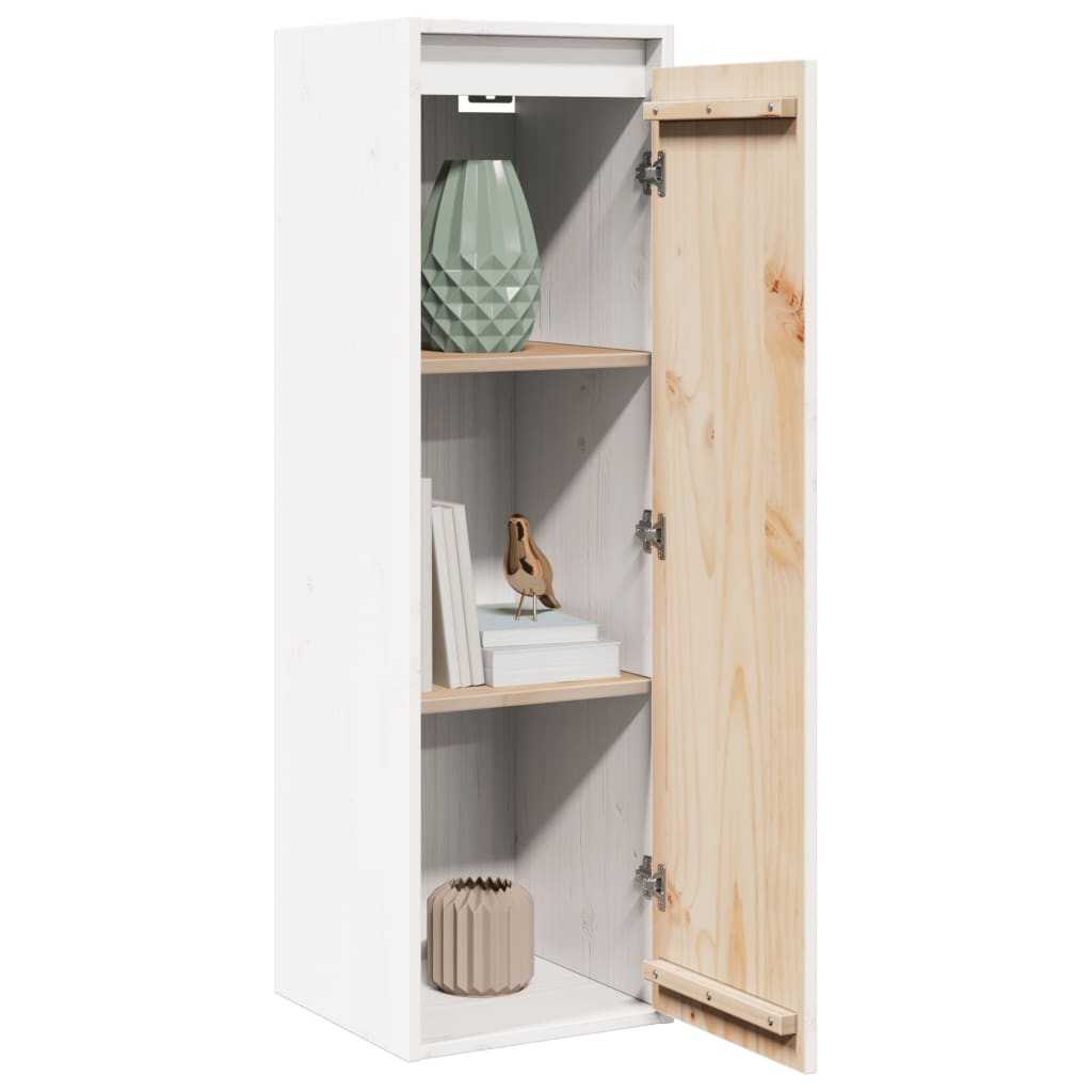 Wall Cabinet White 30x30x100 cm Solid Pine
