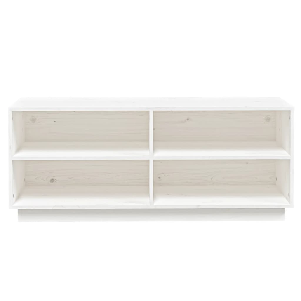Étagère à chaussures blanc 110x34x45 cm en bois de pin massif