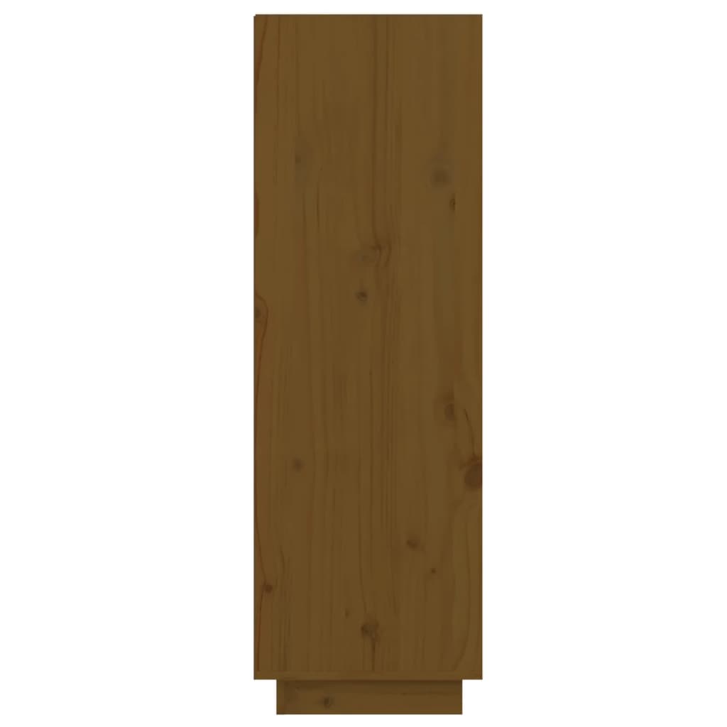 Étagère à chaussures marron miel 60x34x105 cm en bois de pin massif