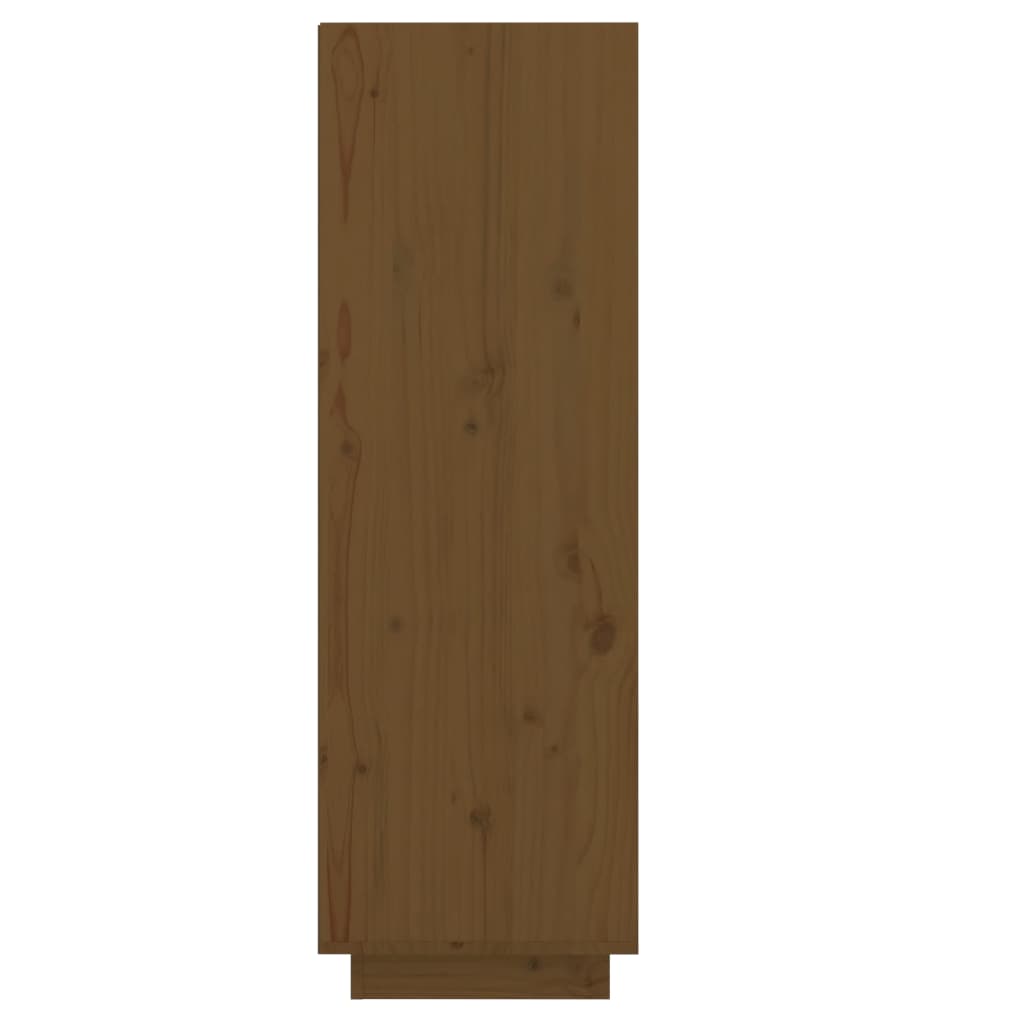 Étagère à chaussures marron miel 30x34x105 cm en bois de pin massif