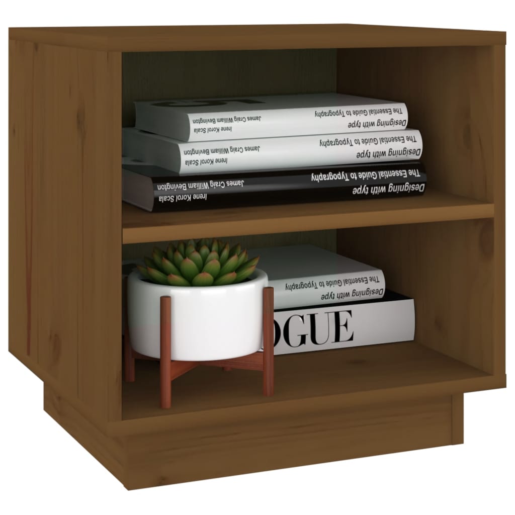 Tables de chevet 2 pcs. marron miel 40x34x40 cm en bois de pin massif