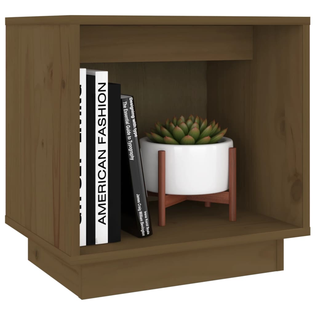 Bedside table honey brown 40x30x40 cm solid pine wood