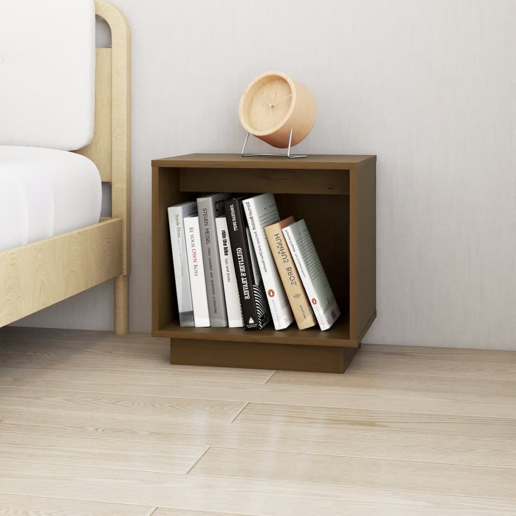 Tables de chevet 2 pcs. marron miel 40x30x40 cm en bois de pin massif