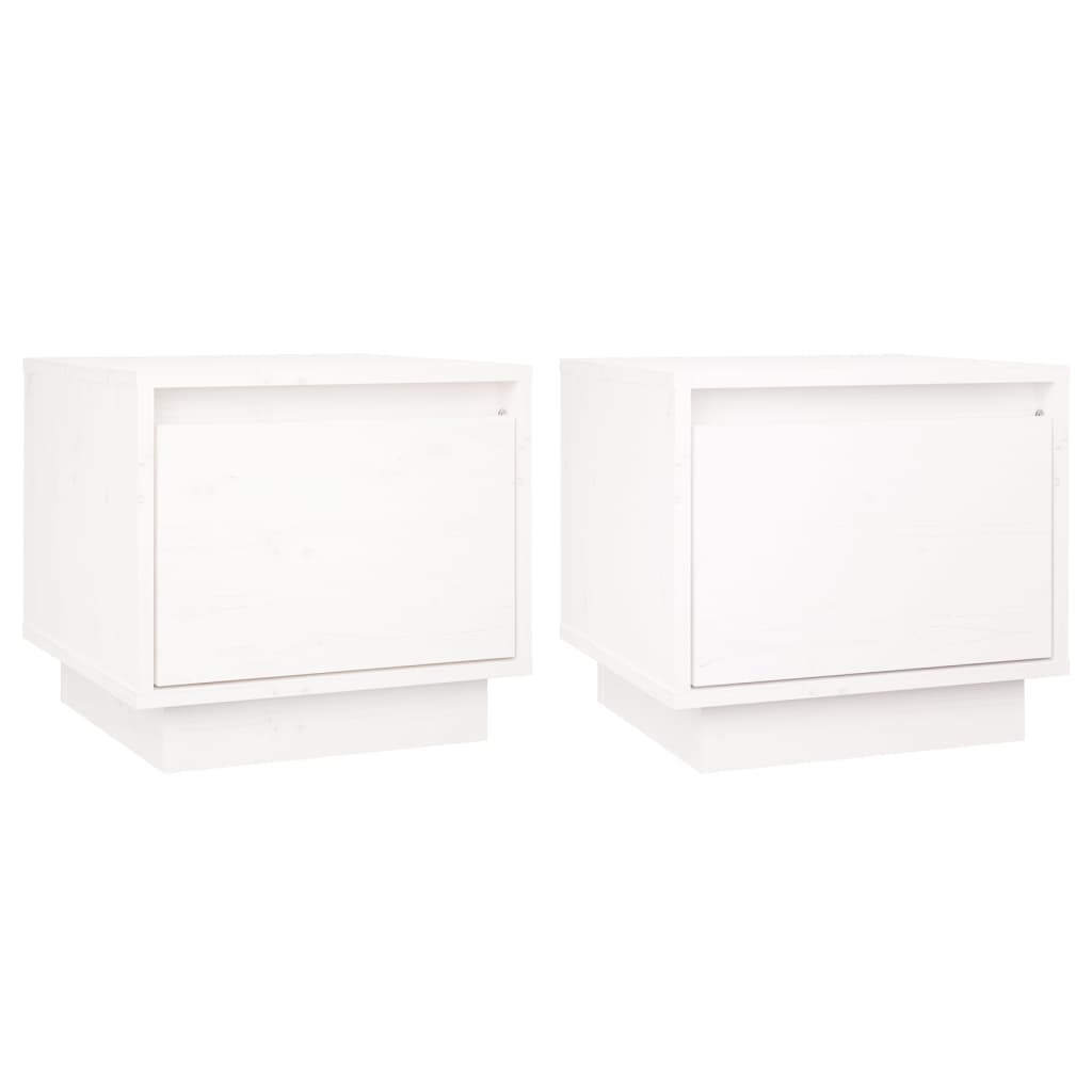 Tables de chevet 2 pcs. Blanc 35x34x32 cm bois de pin massif