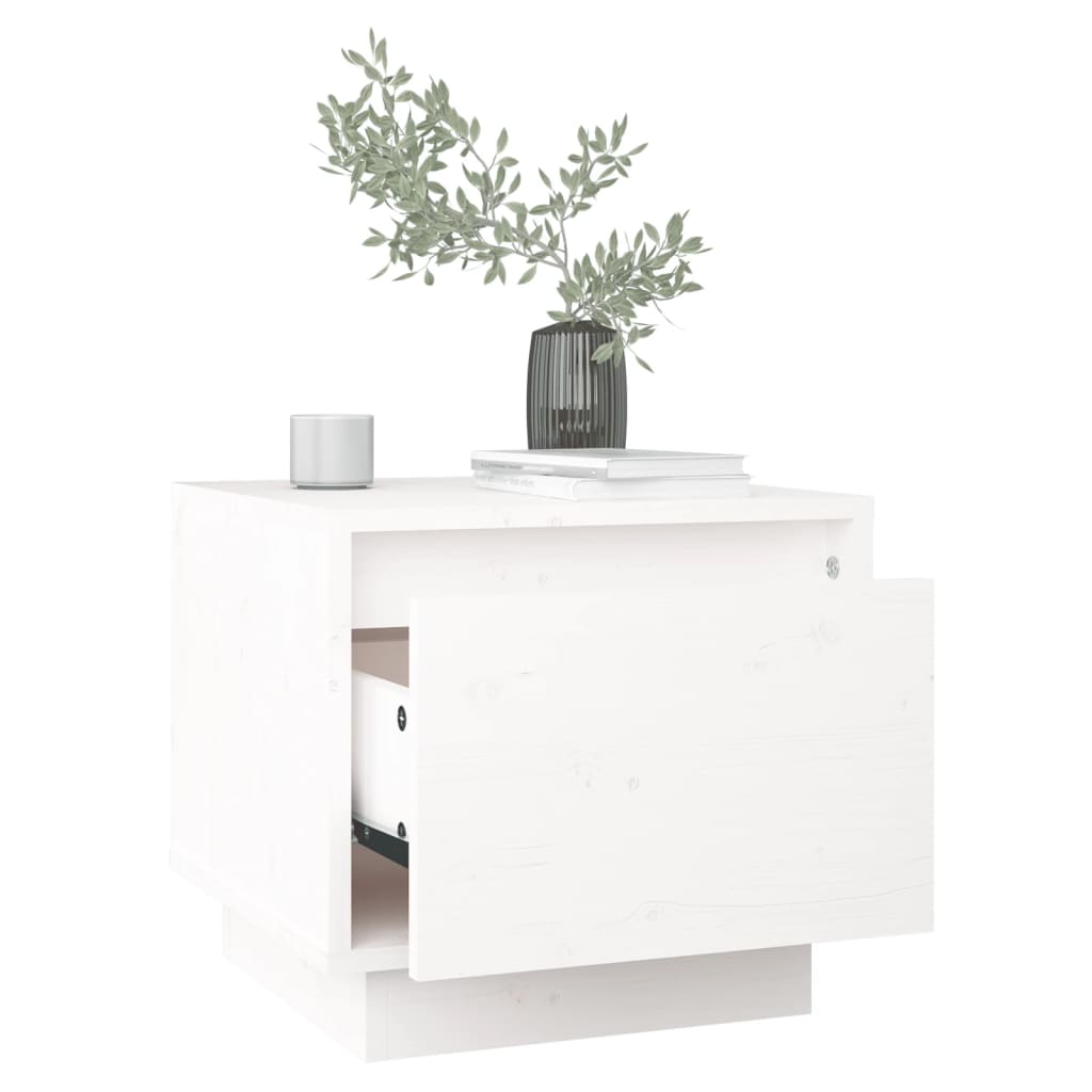 Tables de chevet 2 pcs. Blanc 35x34x32 cm bois de pin massif