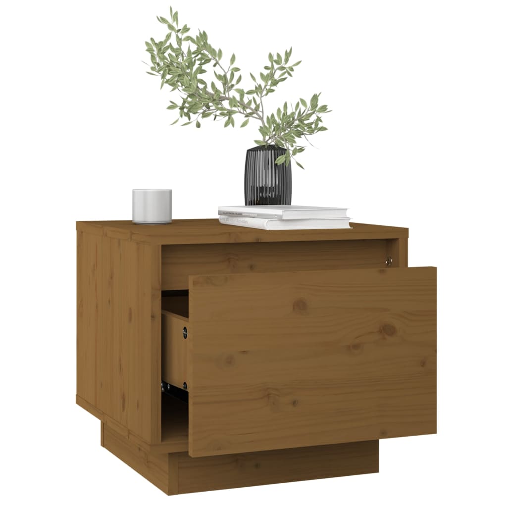 Tables de chevet 2 pcs. Brun miel 35x34x32 cm en bois de pin massif