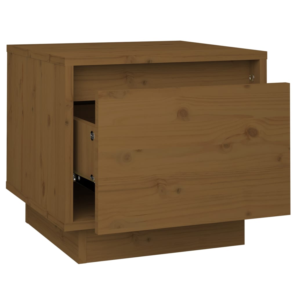 Tables de chevet 2 pcs. Brun miel 35x34x32 cm en bois de pin massif