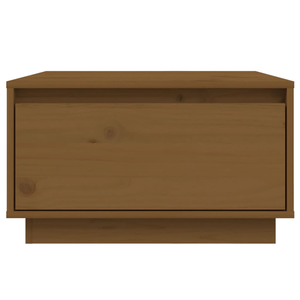 Table basse marron miel 55x56x32 cm en bois de pin massif