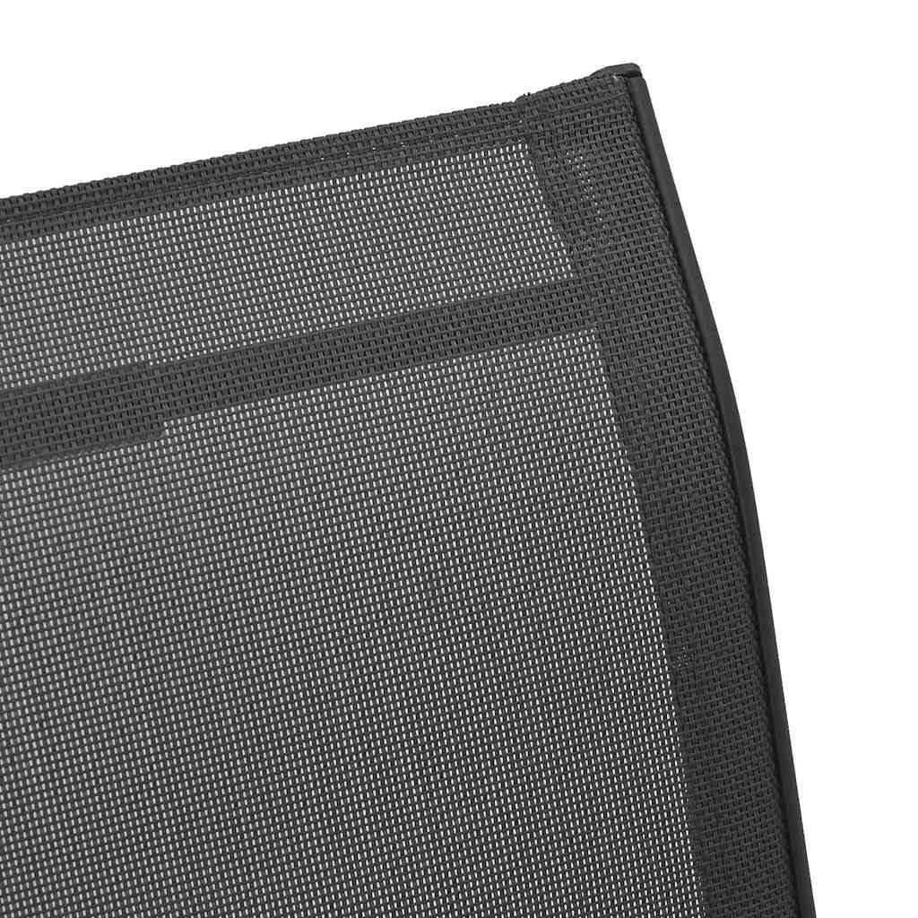 Stapelbare Gartenstühle 2 Stk. Schwarz Textilene