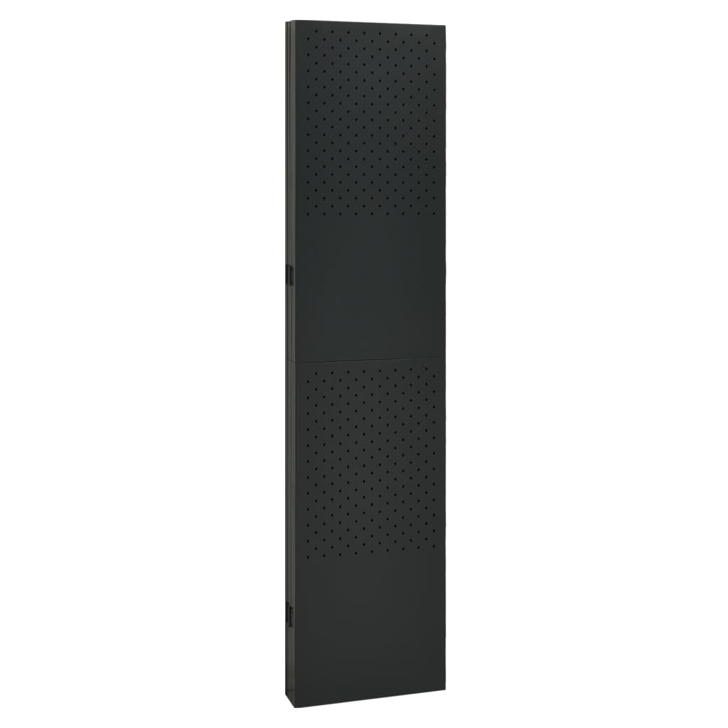 5-tlg. Raumteiler 2 Stk. Schwarz 200x180 cm Stahl