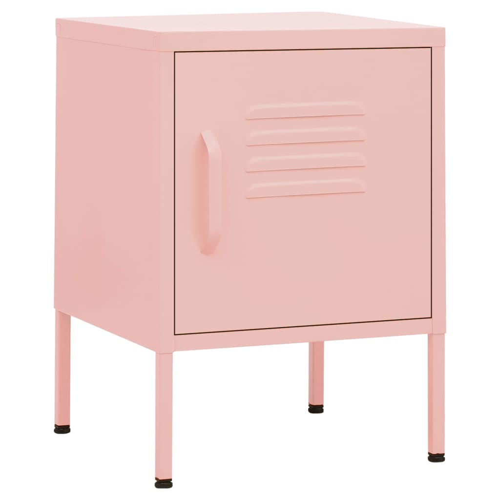 Tables de chevet, lot de 2, rose, 35 x 35 x 51 cm, acier