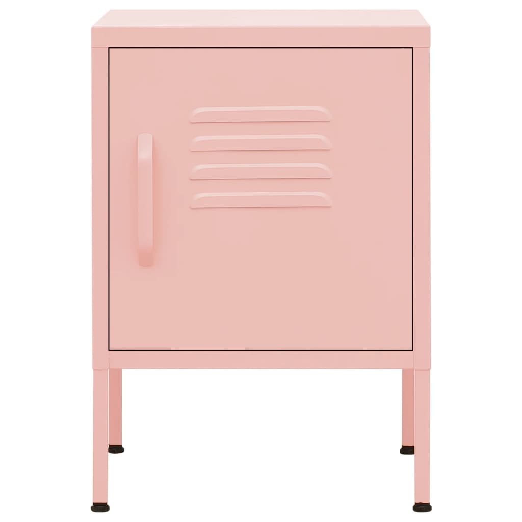 Tables de chevet, lot de 2, rose, 35 x 35 x 51 cm, acier