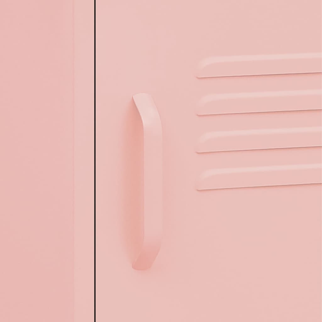 Tables de chevet, lot de 2, rose, 35 x 35 x 51 cm, acier