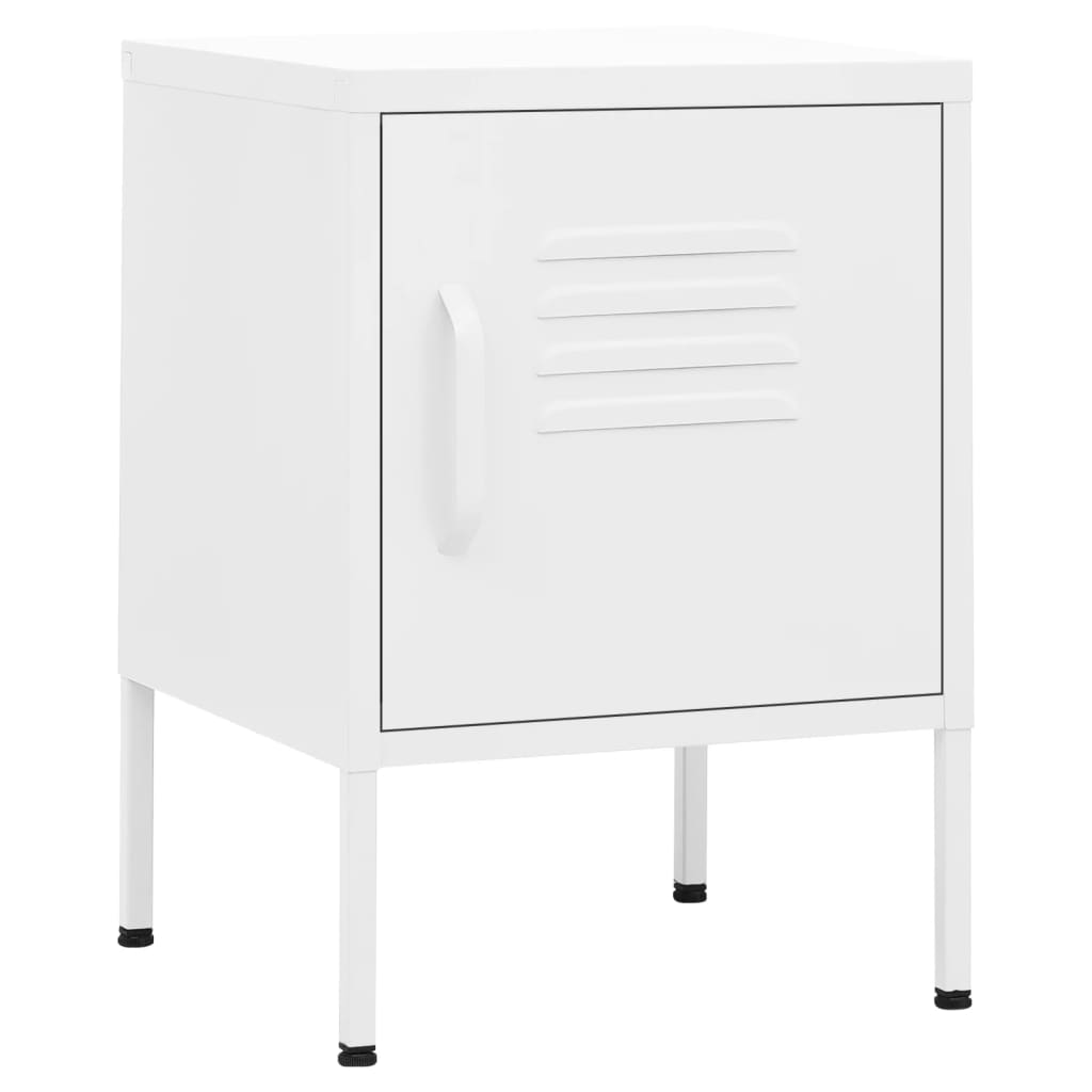 Tables de chevet, lot de 2, blanc, 35 x 35 x 51 cm, acier