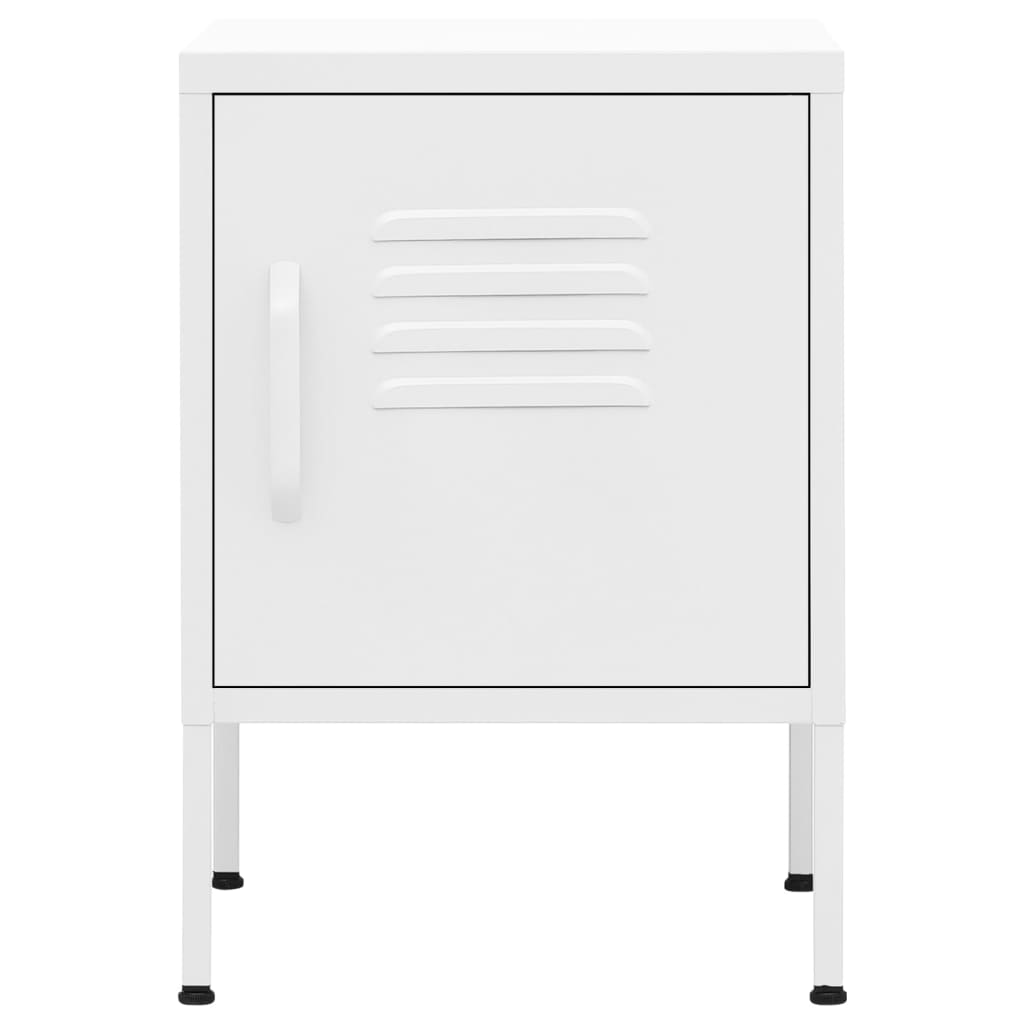 Tables de chevet, lot de 2, blanc, 35 x 35 x 51 cm, acier
