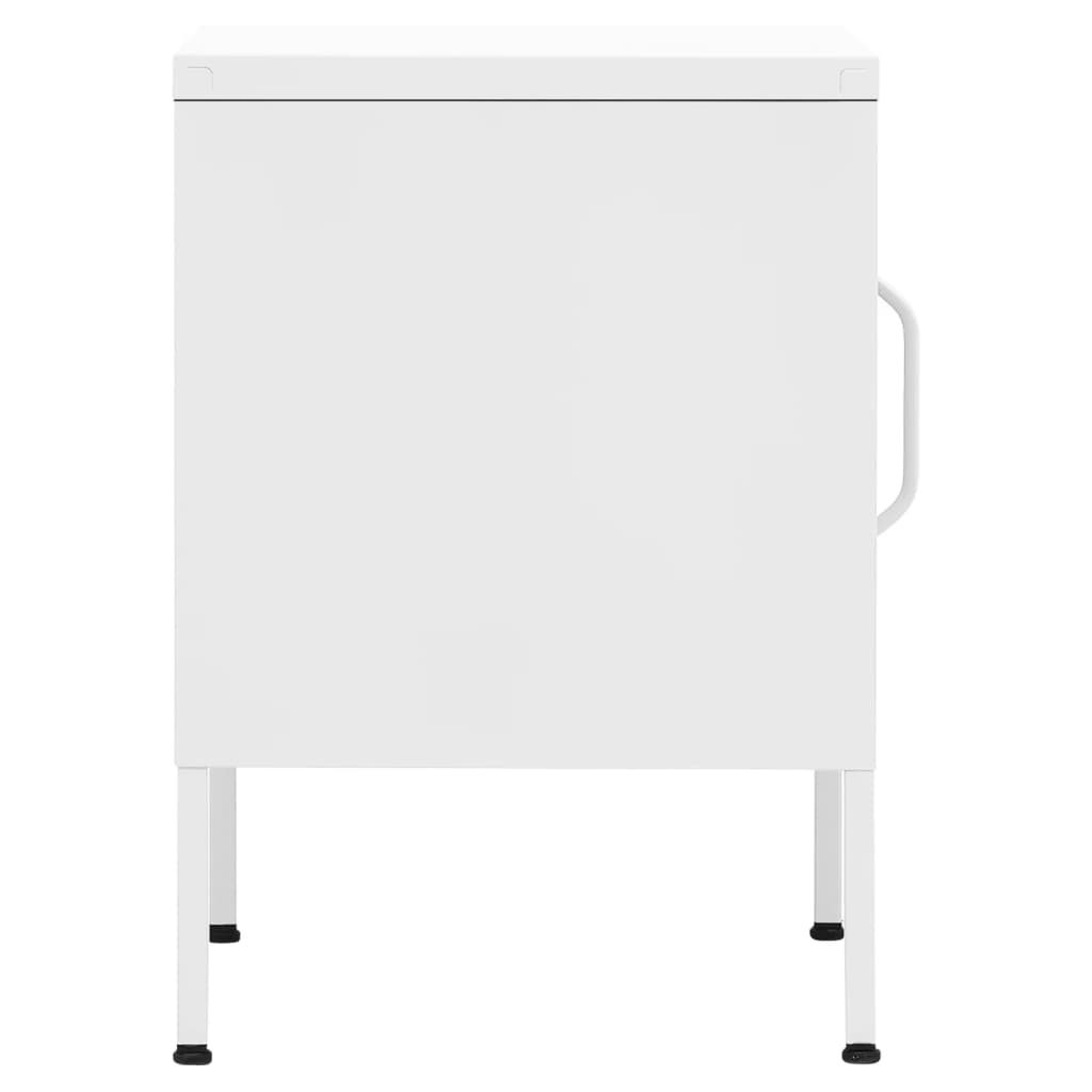 Tables de chevet, lot de 2, blanc, 35 x 35 x 51 cm, acier