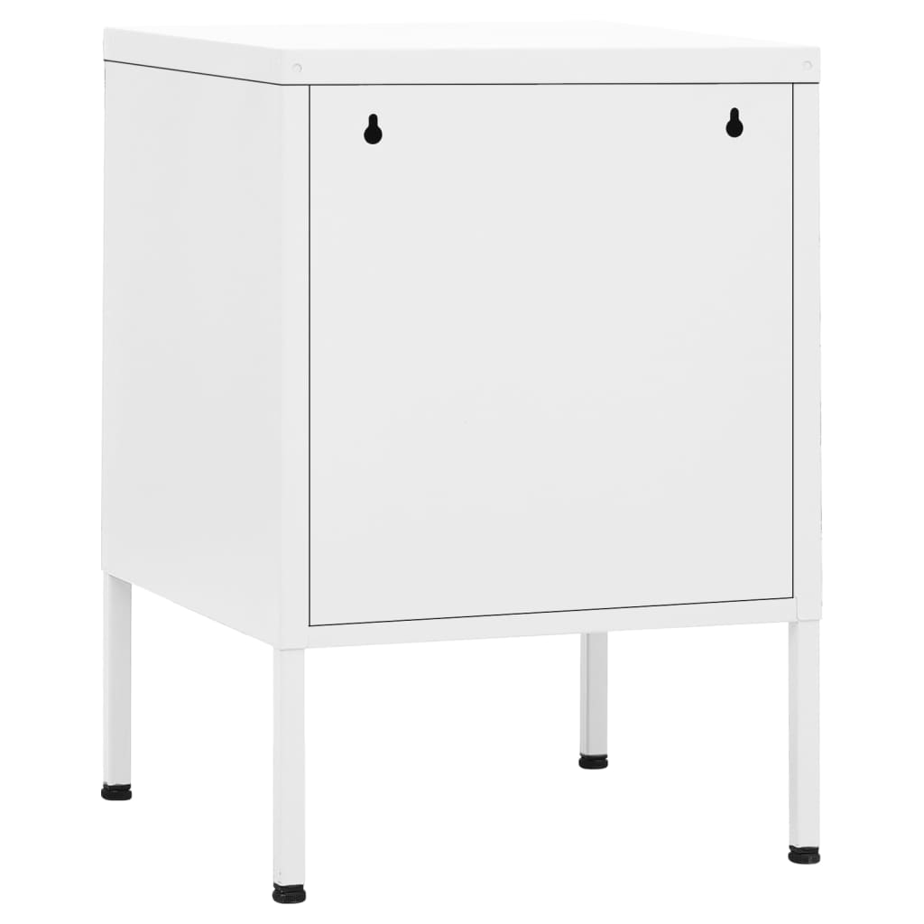 Tables de chevet, lot de 2, blanc, 35 x 35 x 51 cm, acier