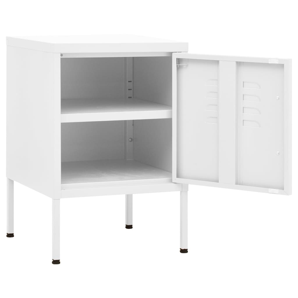Tables de chevet, lot de 2, blanc, 35 x 35 x 51 cm, acier