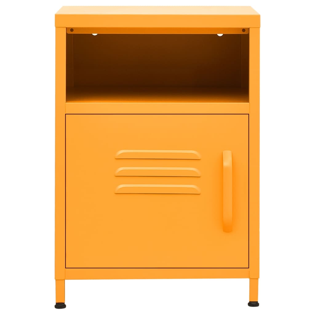 Tables de chevet, lot de 2, acier, jaune moutarde, 35 x 35 x 51 cm